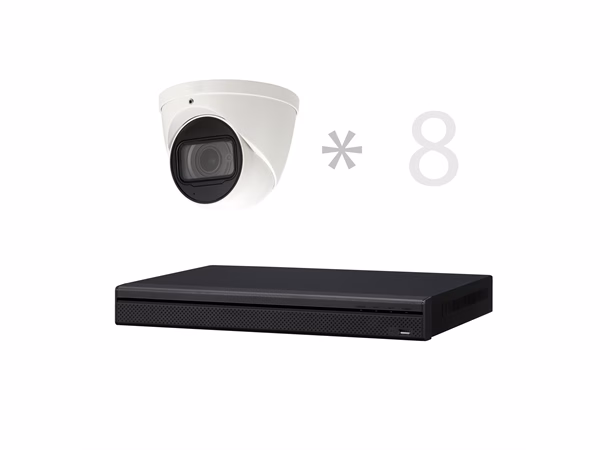 IP Kamera system med x 8 kamera